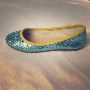 Mini Boden Girl’s Size US 11.5 Blue Sparkle Flats
